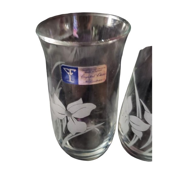 Vintage Set NWT Handblown Turkish Glass Pitcher and Four Drinking Glasses Floral - Picture 5 of 9